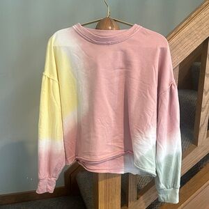 FP Movement by Free People Pink and Yellow Tie-Dye Sweater
